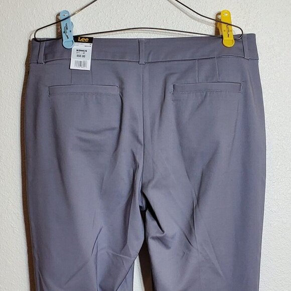 Lee Womens Straight Leg Pants Medium Gray Size 16 Secretly Shapes Stretch Fabric - Picture 4 of 8